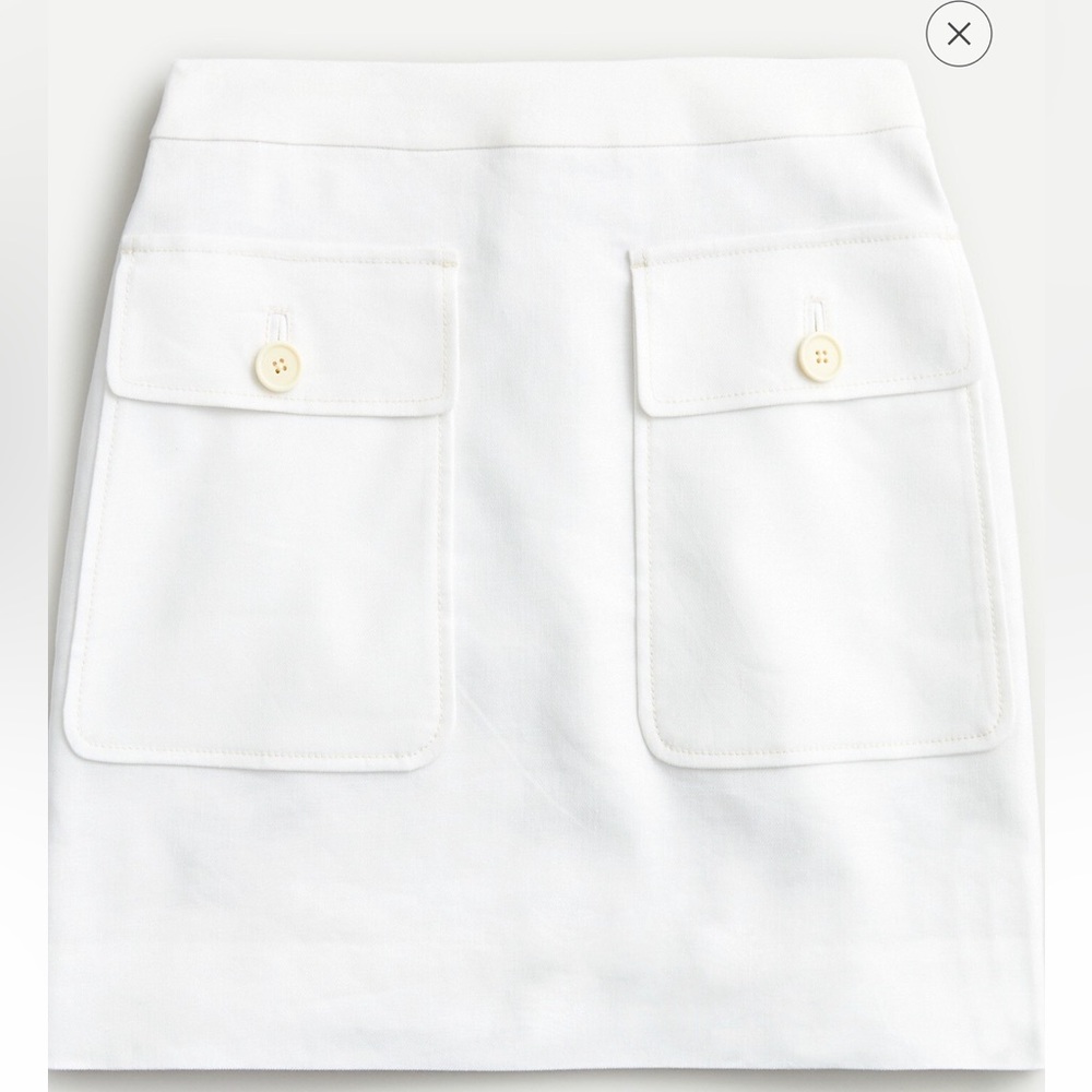 JCrew Linen stretch Patch-Pocket mini skirt Sz 2